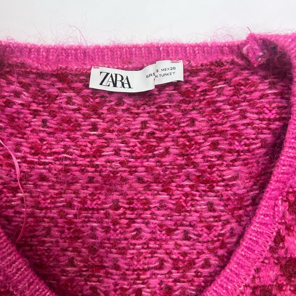 Zara Dress Woman’s Size Small Dark light pink dress mini dress 80s with pockets - Picture 2 of 8